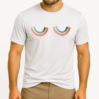 Lgbt Rainbow Titties Funny Cooling Performance Crew T-Shirt