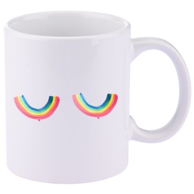 Lgbt Rainbow Titties Funny 11oz C Handle Ceramic Mug