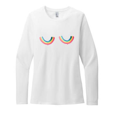 Lgbt Rainbow Titties Funny Womens CVC Long Sleeve Shirt