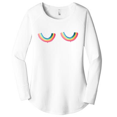 Lgbt Rainbow Titties Funny Women's Perfect Tri Tunic Long Sleeve Shirt