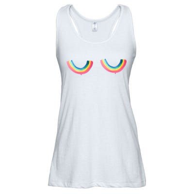 Lgbt Rainbow Titties Funny Ladies Essential Flowy Tank