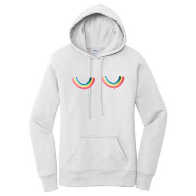 Lgbt Rainbow Titties Funny Women's Pullover Hoodie