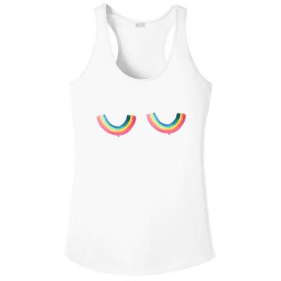 Lgbt Rainbow Titties Funny Ladies PosiCharge Competitor Racerback Tank