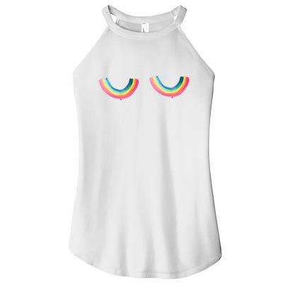 Lgbt Rainbow Titties Funny Women’s Perfect Tri Rocker Tank