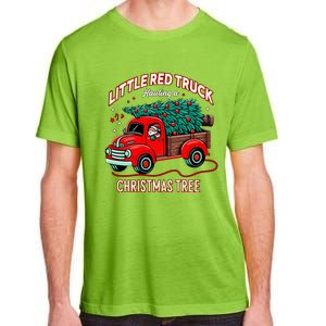 Little Red Truck Hauling A Christmas Tree Adult ChromaSoft Performance T-Shirt