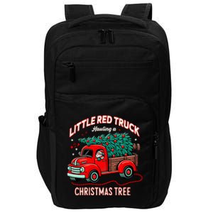 Little Red Truck Hauling A Christmas Tree Impact Tech Backpack