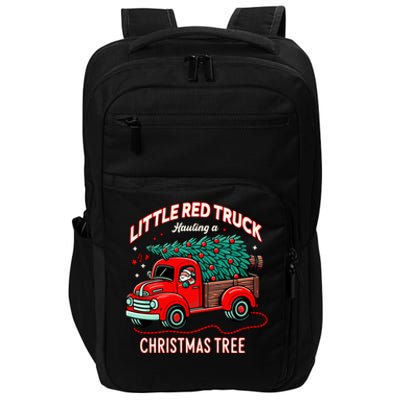 Little Red Truck Hauling A Christmas Tree Impact Tech Backpack