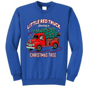 Little Red Truck Hauling A Christmas Tree Sweatshirt