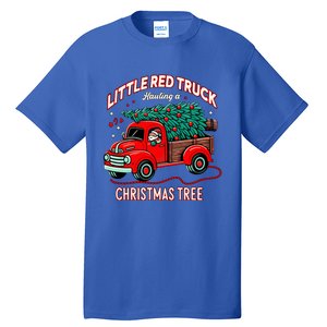 Little Red Truck Hauling A Christmas Tree Tall T-Shirt