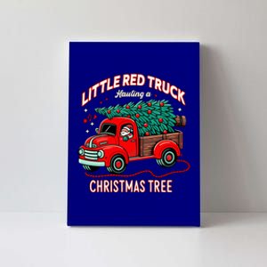 Little Red Truck Hauling A Christmas Tree Canvas