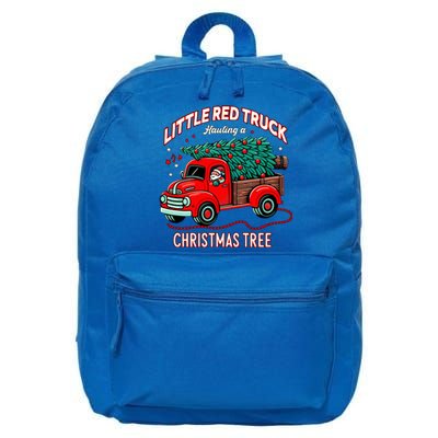 Little Red Truck Hauling A Christmas Tree 16 in Basic Backpack