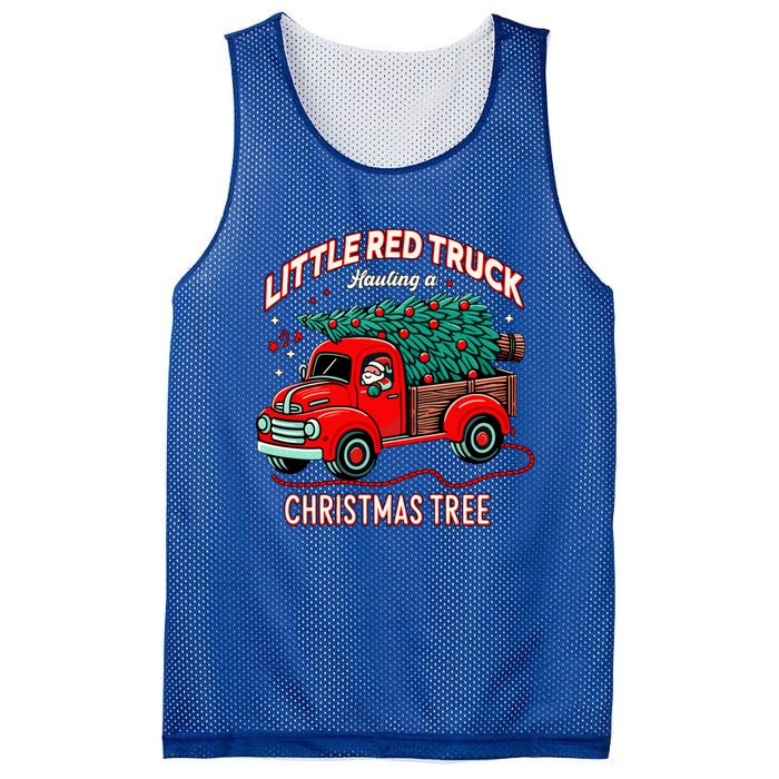 Little Red Truck Hauling A Christmas Tree Mesh Reversible Basketball Jersey Tank