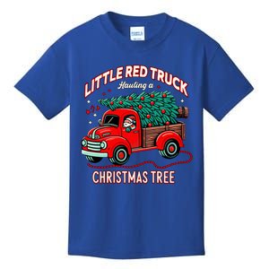 Little Red Truck Hauling A Christmas Tree Kids T-Shirt