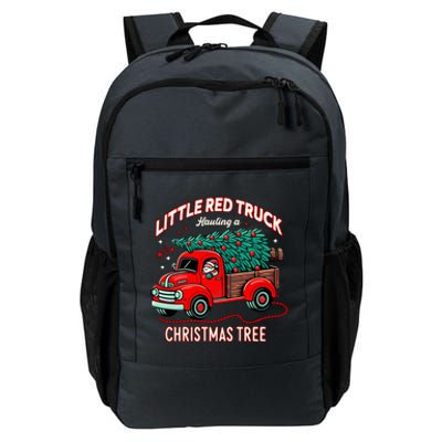 Little Red Truck Hauling A Christmas Tree Daily Commute Backpack