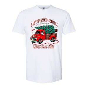 Little Red Truck Hauling A Christmas Tree Softstyle CVC T-Shirt