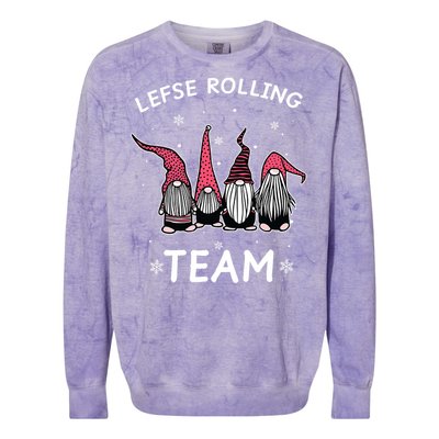 Lefse Rolling Team God Jul Gnome Gifts Christmas Pajama Colorblast Crewneck Sweatshirt