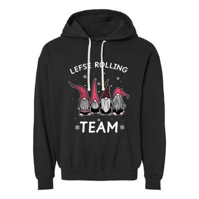 Lefse Rolling Team God Jul Gnome Gifts Christmas Pajama Garment-Dyed Fleece Hoodie