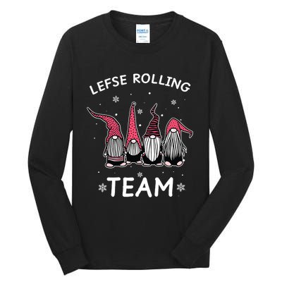 Lefse Rolling Team God Jul Gnome Gifts Christmas Pajama Tall Long Sleeve T-Shirt