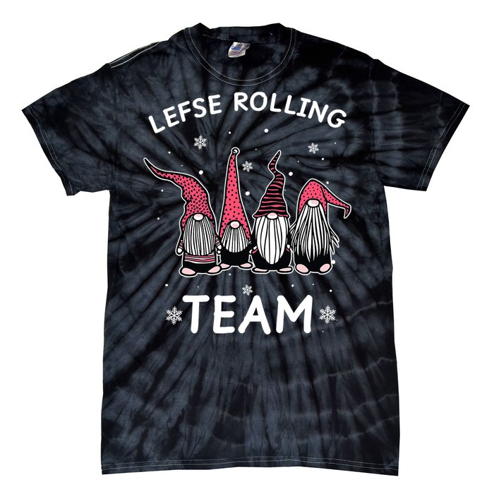 Lefse Rolling Team God Jul Gnome Gifts Christmas Pajama Tie-Dye T-Shirt