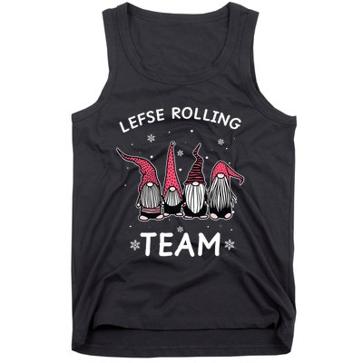 Lefse Rolling Team God Jul Gnome Gifts Christmas Pajama Tank Top