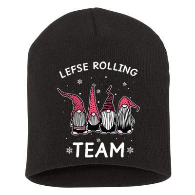 Lefse Rolling Team God Jul Gnome Gifts Christmas Pajama Short Acrylic Beanie