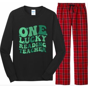 Lucky Reading Teacher St Patrick's Day Reading Specialist Gift Long Sleeve Pajama Set