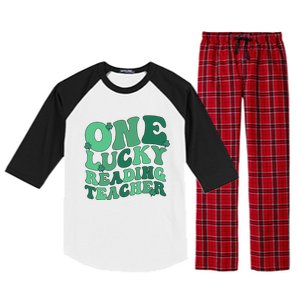 Lucky Reading Teacher St Patrick's Day Reading Specialist Gift Raglan Sleeve Pajama Set