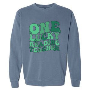 Lucky Reading Teacher St Patrick's Day Reading Specialist Gift Garment-Dyed Sweatshirt