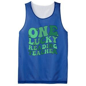 Lucky Reading Teacher St Patrick's Day Reading Specialist Gift Mesh Reversible Basketball Jersey Tank