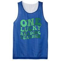 Lucky Reading Teacher St Patrick's Day Reading Specialist Gift Mesh Reversible Basketball Jersey Tank