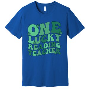 Lucky Reading Teacher St Patrick's Day Reading Specialist Gift Premium T-Shirt