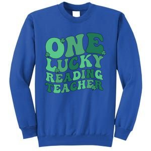 Lucky Reading Teacher St Patrick's Day Reading Specialist Gift Tall Sweatshirt