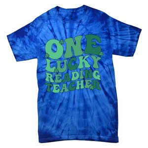 Lucky Reading Teacher St Patrick's Day Reading Specialist Gift Tie-Dye T-Shirt