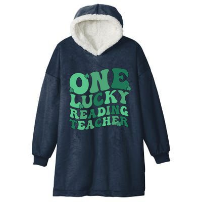 Lucky Reading Teacher St Patrick's Day Reading Specialist Gift Hooded Wearable Blanket