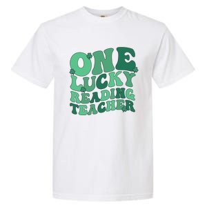 Lucky Reading Teacher St Patrick's Day Reading Specialist Gift Garment-Dyed Heavyweight T-Shirt