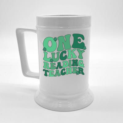 Lucky Reading Teacher St Patrick's Day Reading Specialist Gift Beer Stein