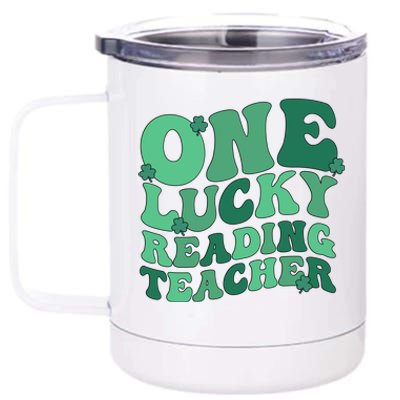 Lucky Reading Teacher St Patrick's Day Reading Specialist Gift 12 oz Stainless Steel Tumbler Cup