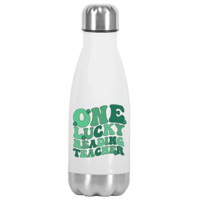 Lucky Reading Teacher St Patrick's Day Reading Specialist Gift Stainless Steel Insulated Water Bottle