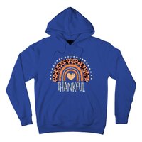 Leopard Rainbow Thankful Thanksgiving Teacher Hoodie