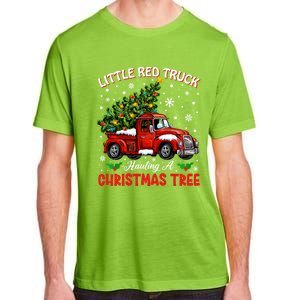 Little Red Truck Hauling A Christmas Tree Gift Adult ChromaSoft Performance T-Shirt