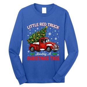 Little Red Truck Hauling A Christmas Tree Gift Long Sleeve Shirt