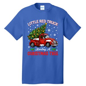 Little Red Truck Hauling A Christmas Tree Gift Tall T-Shirt