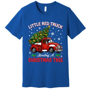 Little Red Truck Hauling A Christmas Tree Gift Premium T-Shirt