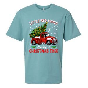 Little Red Truck Hauling A Christmas Tree Gift Sueded Cloud Jersey T-Shirt