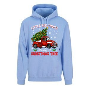 Little Red Truck Hauling A Christmas Tree Gift Unisex Surf Hoodie