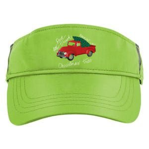 Little Red Truck Hauling A Christmas Tree Gift Adult Drive Performance Visor