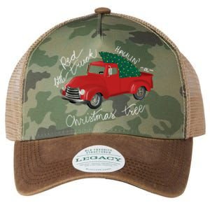 Little Red Truck Hauling A Christmas Tree Gift Legacy Tie Dye Trucker Hat