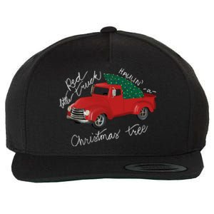 Little Red Truck Hauling A Christmas Tree Gift Wool Snapback Cap