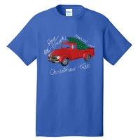 Little Red Truck Hauling A Christmas Tree Gift Tall T-Shirt