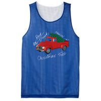 Little Red Truck Hauling A Christmas Tree Gift Mesh Reversible Basketball Jersey Tank